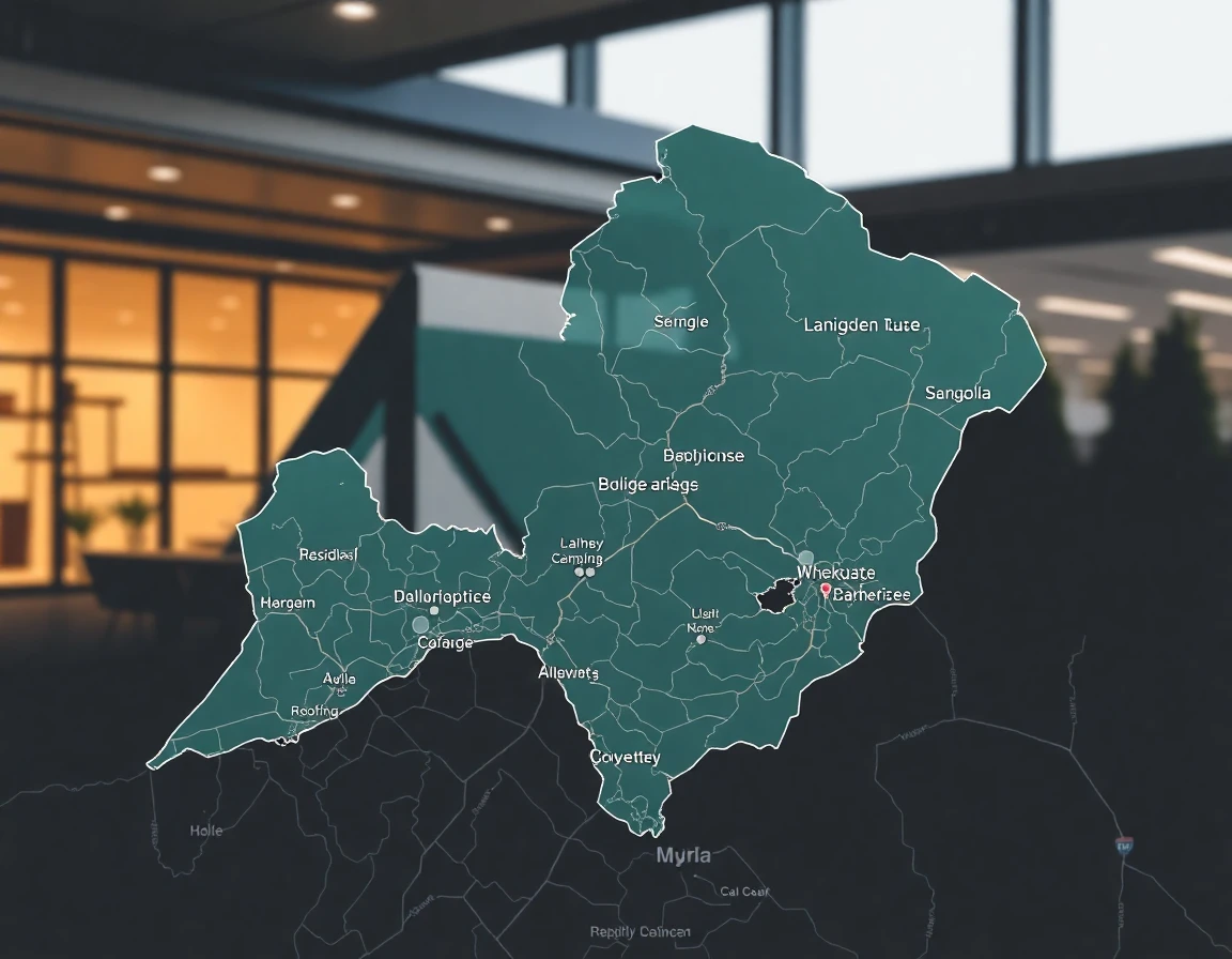 Roofing Service Areas Map